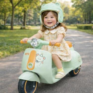 Imagem de Maral Triciclo Elétrico Moto Scooter Avespa Infantil 6V com Som Luz e 