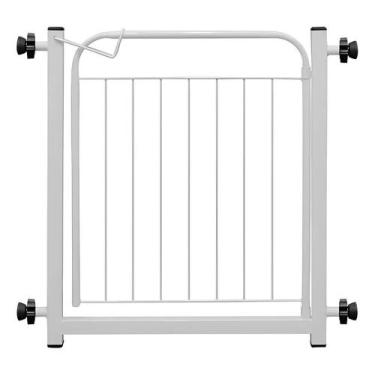 Imagem de Grade Portão Porta Proteção Pets Crianças C/ Extensor Cor Br - Congrat