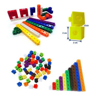 Imagem de Cubos De Encaixe  Linked Cubes Math Links  100 Peças MMP - Cubos de en