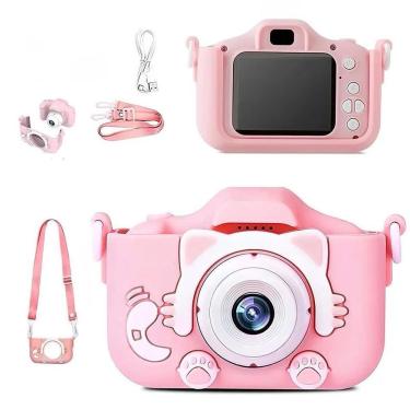 Imagem de Câmera de Vídeo Digital Infantil Unicórnio com Estojos de Silicone Tela 2 0 Polegadas Hd 1080p Rosa OEM