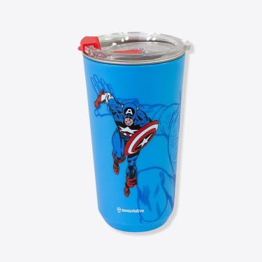Imagem de Copo Térmico Cpopo Sky Capitão América para Bebidas Quente e Fria em Aço Inoxidável e P...