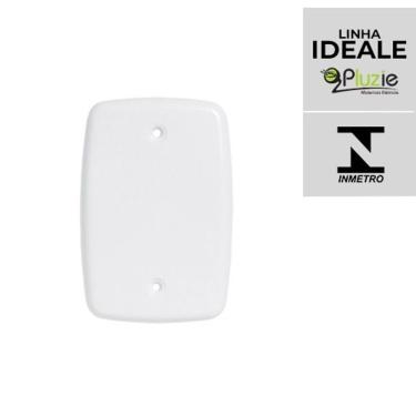 Imagem de Interruptor e Tomada Pluzie Linha Ideale 10A 20A 4x2 Placa Cega Lisa para Instalação Re...