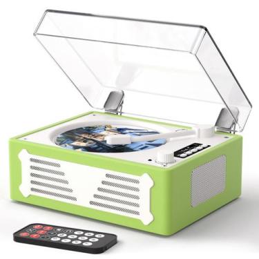 Imagem de Leitor de CD portátil retro MANGOSTAN com Bluetooth, USB, AUX