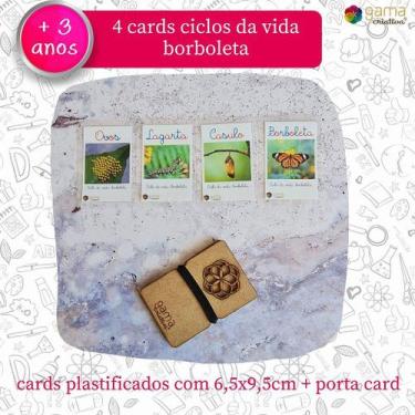 Imagem de Cards Ciclo Vida Borboleta Educativo Aprendendo Brincando - Slow Juice