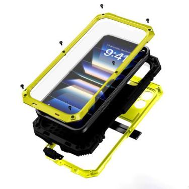 Imagem de Capa Lunivop para iPhone 16 de 6,1 polegadas robusta de metal militar 