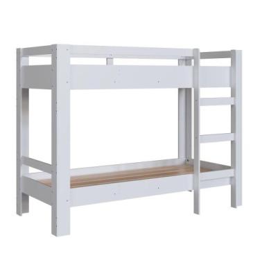 Imagem de Beliche Infantil com Grade de Proteção e Escada Slim Branco - Completa