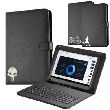 Imagem de Capa com Teclado USB Tipo C Para Tablet Positivo Vision Tab 7 Estampad