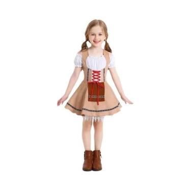 Imagem de Vestido Infantil Alemão Dirndl Para Meninas, Fantasia De Oktoberfest, 