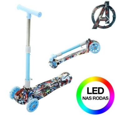 Imagem de Patinete Marvel Vingadores HQ Azul para Crianças de 3 Rodas - Maciel E