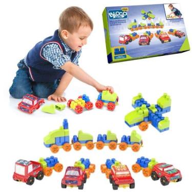 Imagem de Blocos De Montar Peças Grandes Brinquedo Educativo 68 Pç - dismat, Col