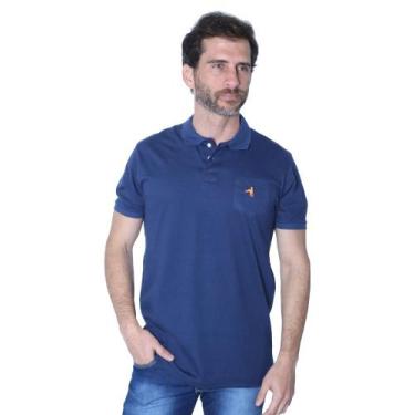 Imagem de Camisa Polo Hipica Polo Club Masculino Meia Malha Com Bolso, Marinho, 