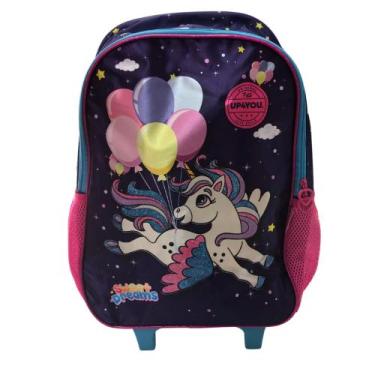 Imagem de Mochila Rodinhas Luxcel Unicórnio Rosa - 6931759255738