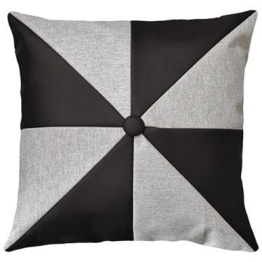 Imagem de Capa Almofada Linho Couro Tipo Sintético Fendi Ou Café 45x45 - M3 Deco