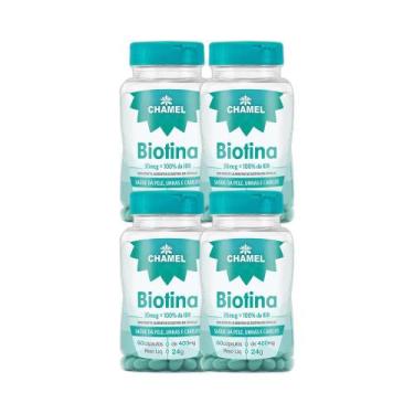 Imagem de Kit 4x Vitamina Biotina 60 cápsulas 400mg - CHAMEL