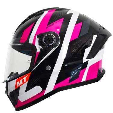 Imagem de Capacete Feminino MT Stinger 2 Register Esportivo Moto Rosa, Preto, 62