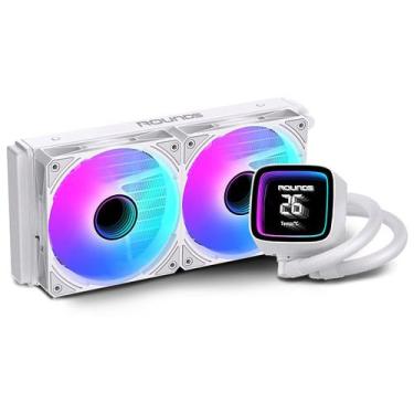 Imagem de Water cooler round5 boreah white argb 240mm amd/intel com display r5-w