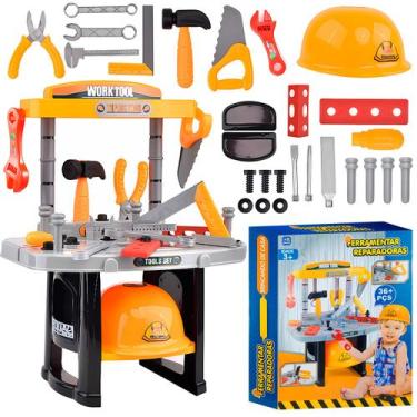 Imagem de Conjunto Bancada De Ferramentas Dk Toys Brinquedo Pedagógico Bancada E