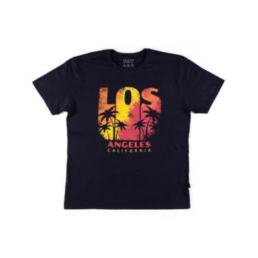 Imagem de Camiseta masculina plus size grande G1 G2 G3 Elite algodão Los Angeles