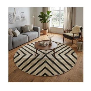 Imagem de Tapete Para Sala Soft Delicate 150 Redondo 1009 Bege Preto - Turco