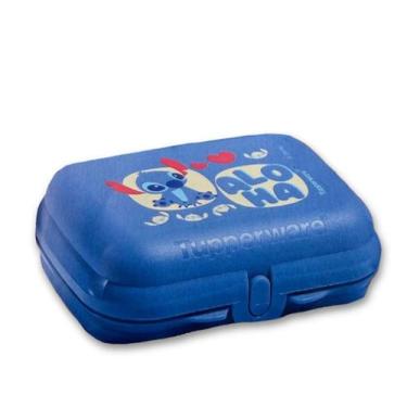 Imagem de Porta sanduíche infantil snack pequeno stitch ohana da tupperware