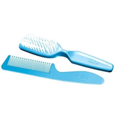 Imagem de Kit Escova e Pente de Cabelo Infantil Lillo Baby - 964120 Azul 2 Unida