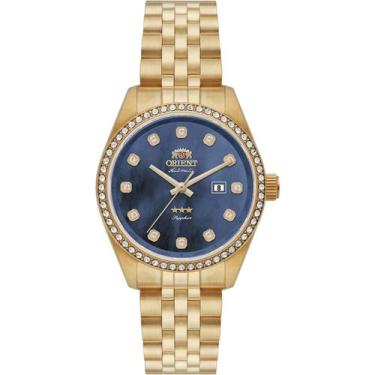 Imagem de Relogio orient automatico azul metal dourado nh5gg001 d1kx, DOURADO