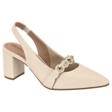 Imagem de Scarpin Feminino Slingback Creme Beira Rio 4241.235, 36