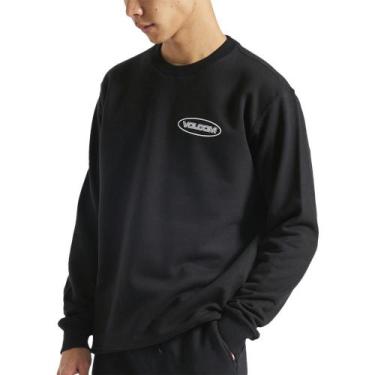Imagem de Moletom Volcom Careca Stormy WT23 Masculino Preto, GG, Preto