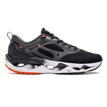 Imagem de Tênis Mizuno Wave Stratos 3 Masculino, 39, Preto, Grafite