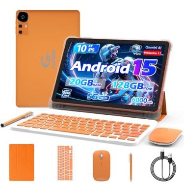 Imagem de CUPEISI tablet Android 15 de 10 polegadas, 20 GB de RAM+128 GB de ROM/2 TB expansível para tablet PC, 2 em 1 com teclado, CPU HD de quatro núcleos de 2,0 GHz, certificado pelo Google 5G WiFi 6 BT 5.0