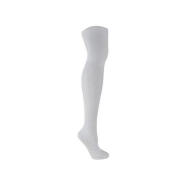 Imagem de Meia calça bebê menina algodão trabalhada Everly ref 330, P, Branco