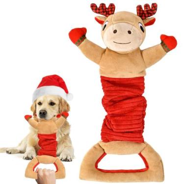 Imagem de Brinquedo de Natal para cães BitPeug Squeaky Tug of War para cães gran