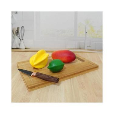 Imagem de Tabua Corte Bambu 32x22cm Churrasco Carnes Legumes - IMPORIENTE