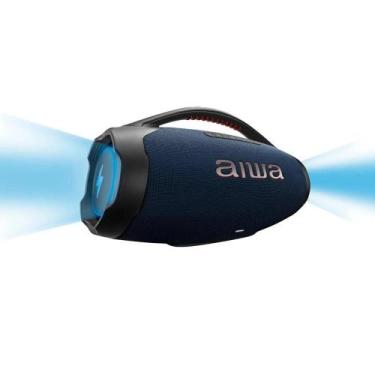 Imagem de Caixa de som boombox aiwa light 200w bluetooth 5.3 azul led