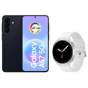 Imagem de Smartphone Samsung Galaxy A57 256GB Azul Escuro - 5G + Smartwatch Gala