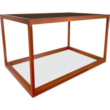 Imagem de Mesa De Centro Goldin Retangular Para Sala Decoração Cobre/Villandry -