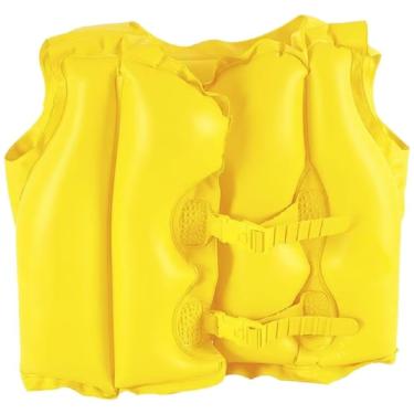 Imagem de Colete Infantil Inflável Salva-Vidas 1822 PVC com Kit de Reparo Suporta 30kg Amarelo Mor