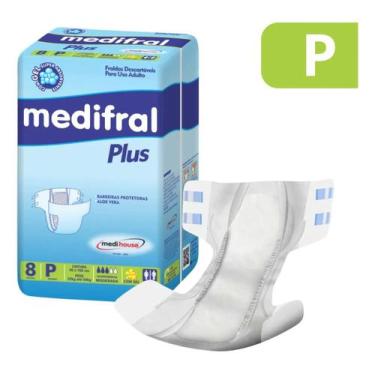 Imagem de Fraldas Descartáveis Medifral Plus Uso Adulto P 8 unidades
