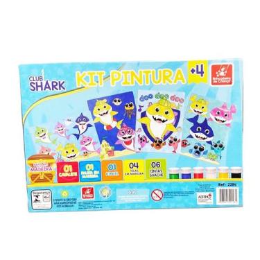 Imagem de Kit Pintura Infantil Cavalete, paleta, telas, pincel e tinta Divertido