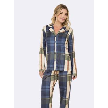 Imagem de Pijama Longo Americano Midnight Heritage - Veggi, Azul, P, Feminino