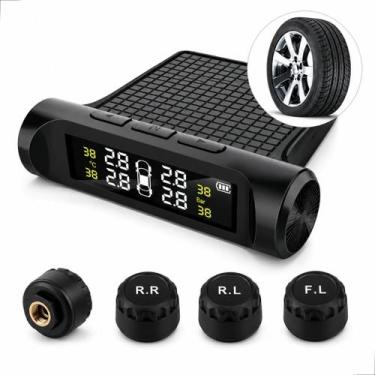 Imagem de Sensor Monitor Medidor Pressão Pneu Tpms Calibragem - BLUTU