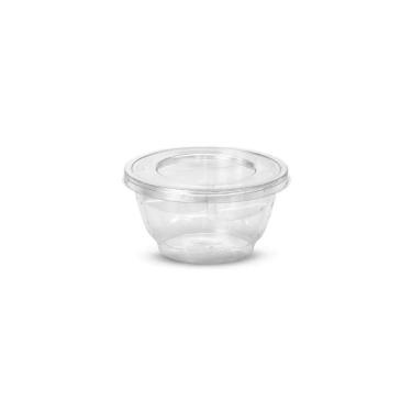 Imagem de Saladeira com Divisória G633 Cristal PET 600ML Organizadora para Alimentos Transparente Galvanotek 100 Unidades
