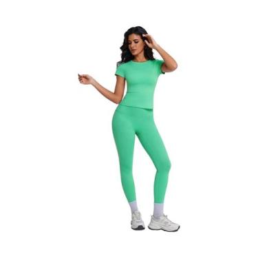 Imagem de Conjunto De Treino Ultra Macio Para Mulheres Com Camiseta De Manga Cur