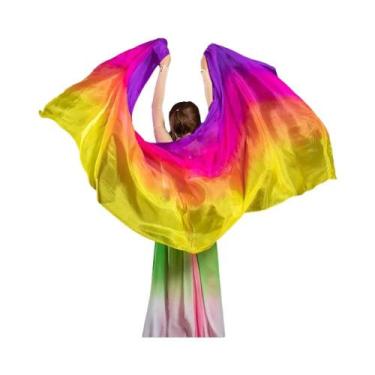 Imagem de Véu De Dança Do Ventre Com Textura Leve E Cor Gradiente 250cmx120cm, A