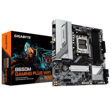 Imagem de Placa Mãe B650M Gaming Plus WIFI, Gigabyte, AM5 DDR5, Chipset AMD B650