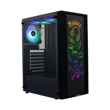 Imagem de Gabinete Gamer Concórdia Creative ATX com 3 Fans ARGB Vidro Temperado 