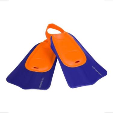 Imagem de Nadadeira Mormaii Storm Pé de Pato Unissex 31312702, Azul, Laranja, EG