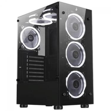 Imagem de Gabinete Gamer Rise Mode Glass 06X Black, Mid Tower, Vidro Temperado, 