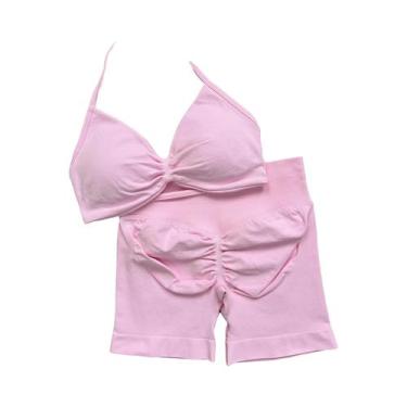Imagem de Top Esportivo Feminino Acolchoado Com Costas Abertas, Tipo Halter, Par