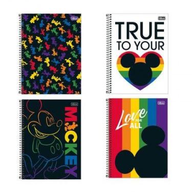 Imagem de Caderno espiral capa dura universitário 10x1 - 160 folhas - Mickey Rai
